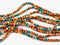 Orange Green Turquoise Jade Gemstone Beads, 8mm, Round
